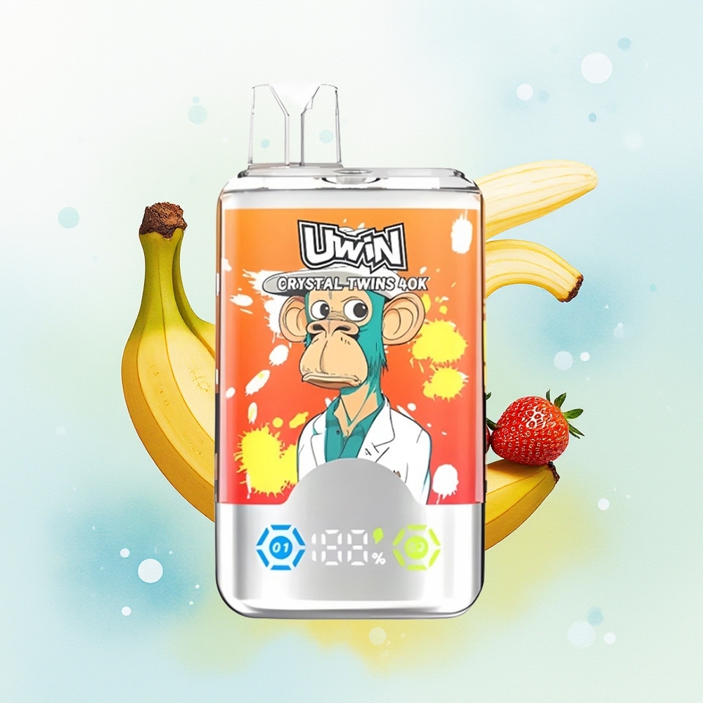 UWIN Crystal Twins 40000 Suutmist Kahe Maitsega (Maasikas-Banaan Armastus 66)