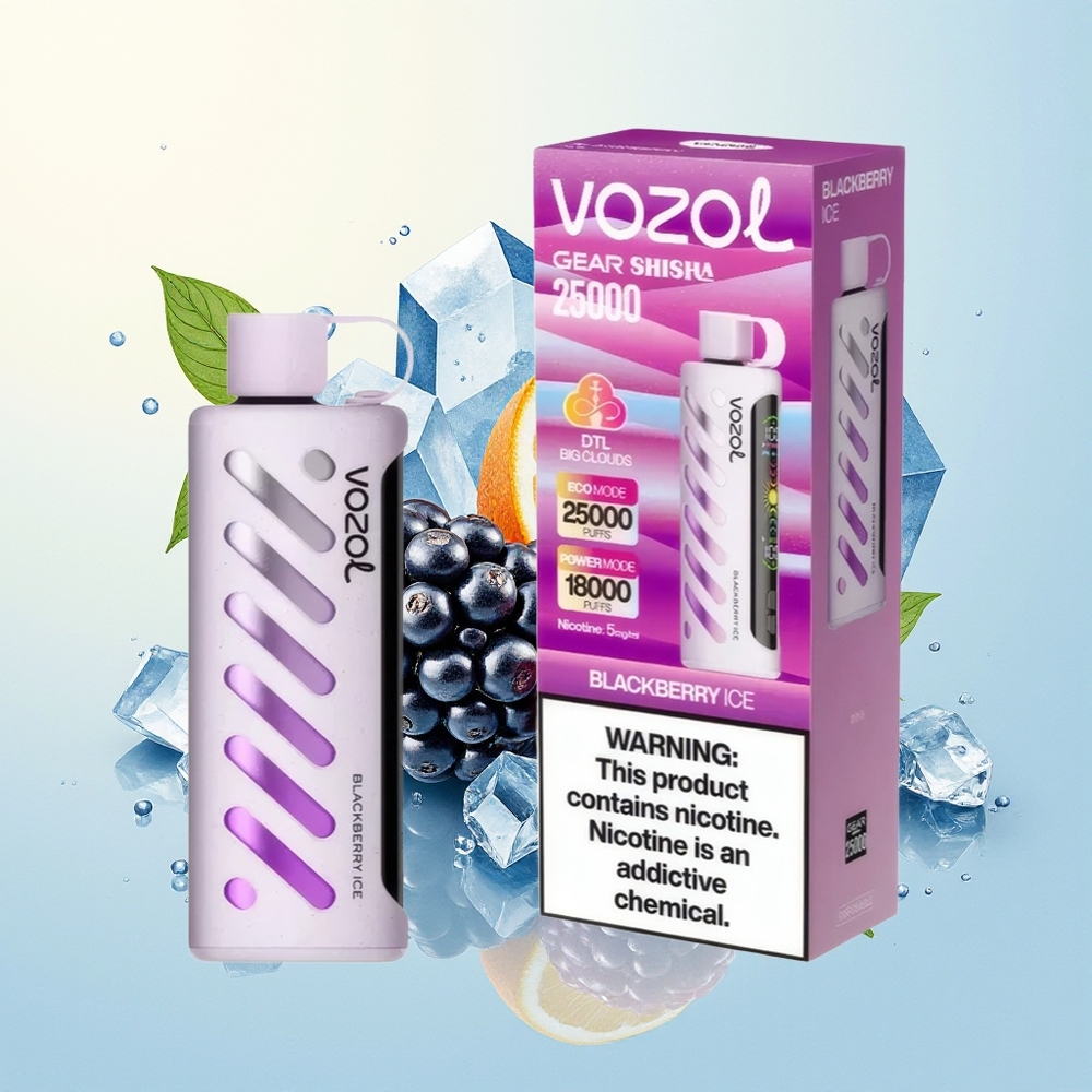 VOZOL Gear Shisha 25000 Sügavikute Dual Mesh 1000mAh 5mg/ml Mustika Jää