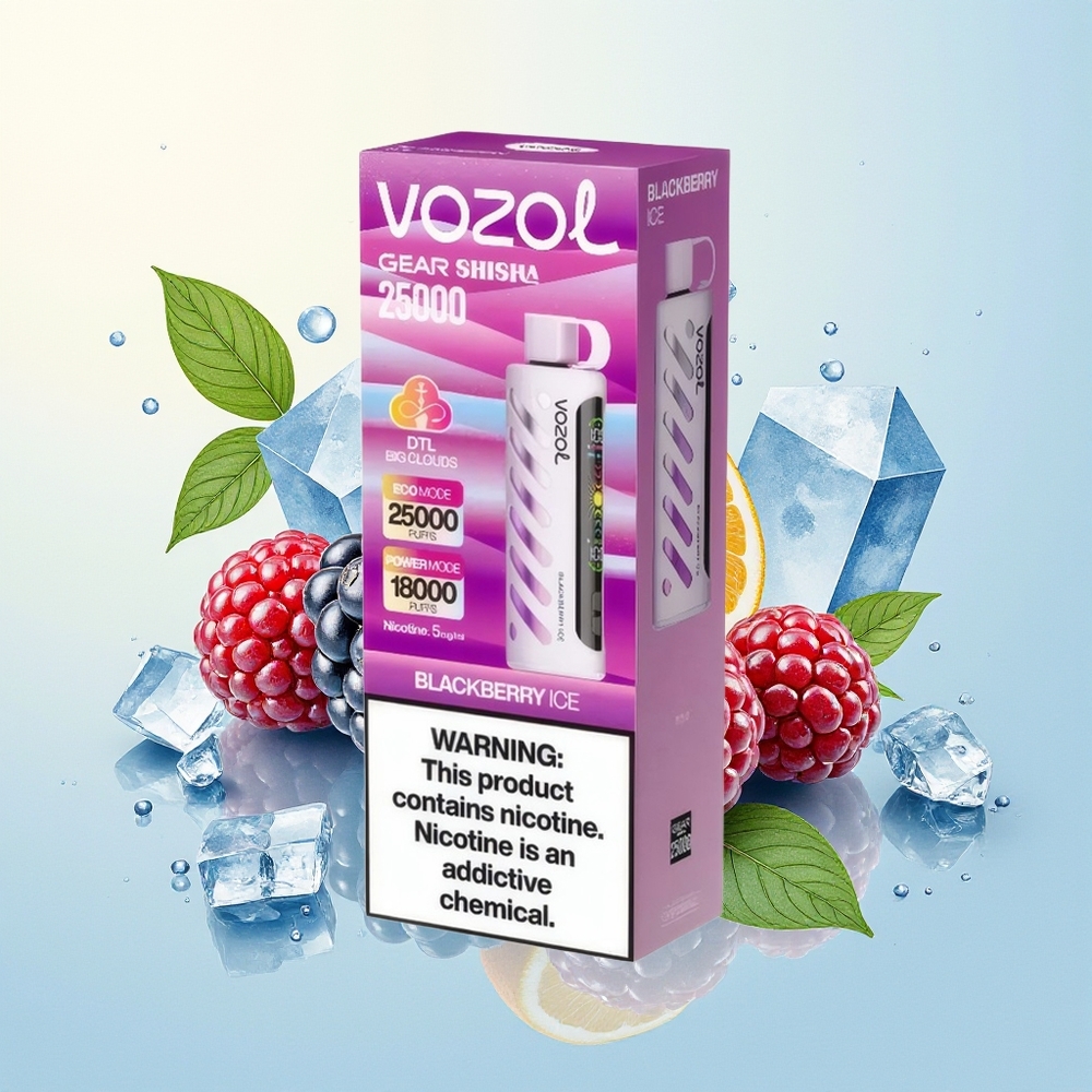 VOZOL Gear Shisha 25000 Sügavikute Dual Mesh 1000mAh 5mg/ml Mustika Jää