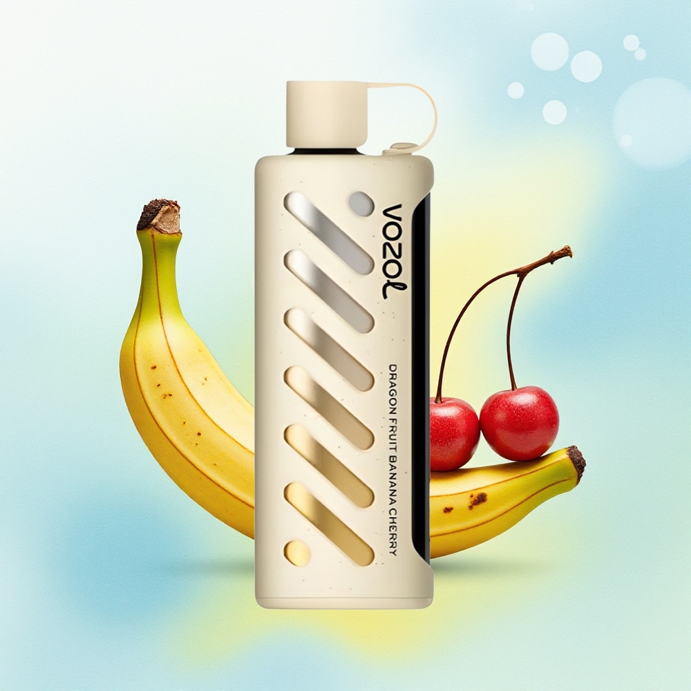 VOZOL Gear Shisha 25000 Sūtsu S.iL.C Tehnoloogia Kahekordne Võrk Kahekordne Režiim 1000mAh 5mg/ml Draakonivili Banaan Kirss