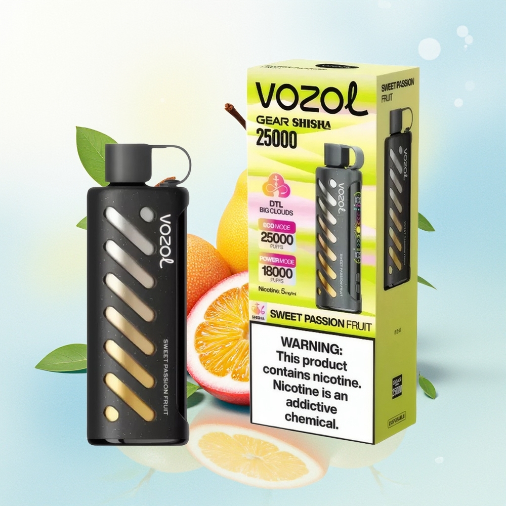 VOZOL Gear Shisha 25000 Suudet Dual Mesh Mõõdud 1000mAh 5mg/ml Magus Passiooniviljamaits