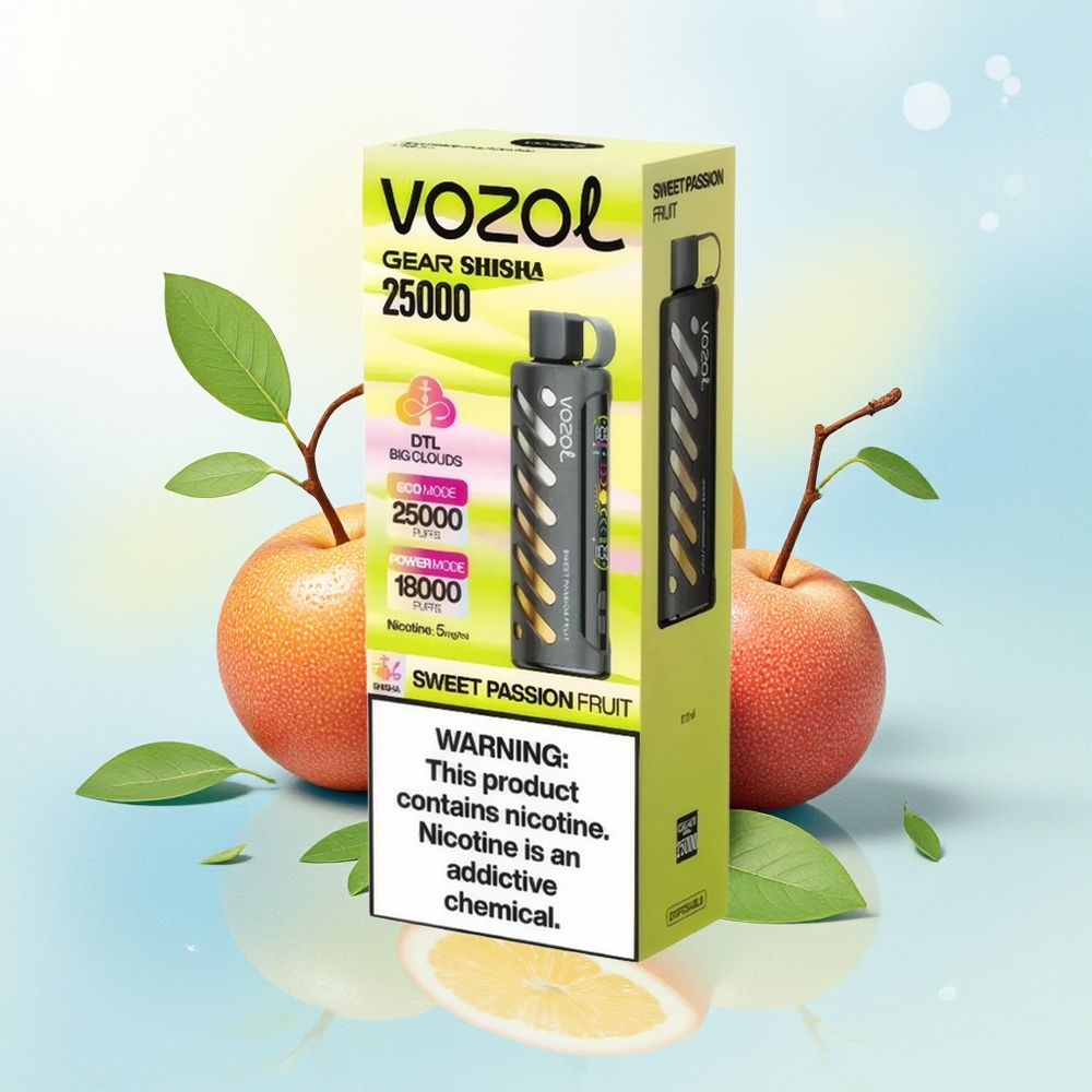 VOZOL Gear Shisha 25000 Suudet Dual Mesh Mõõdud 1000mAh 5mg/ml Magus Passiooniviljamaits